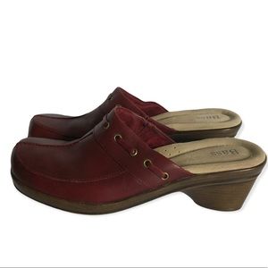 BASS Brick Red Mules Slip On Shoes-Sz 8